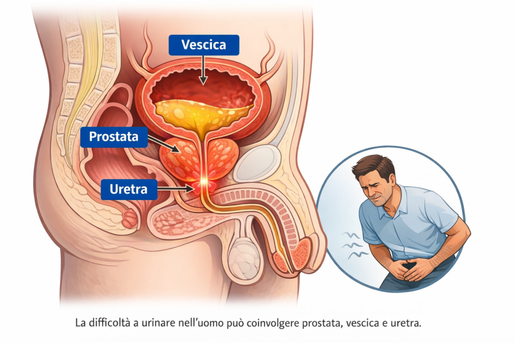 difficoltà a urinare uomo